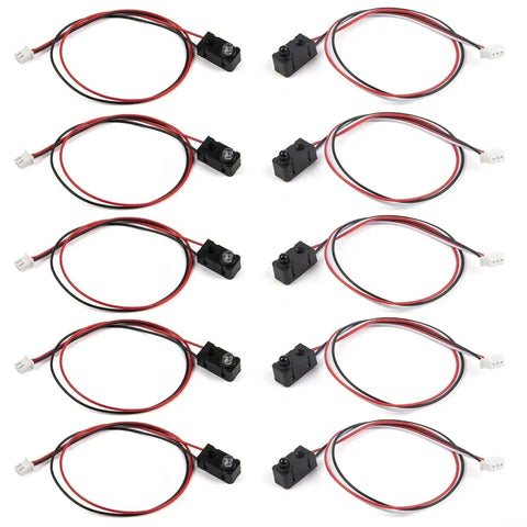 Five Pack Infrared Break Beam Sensor Modules With Through Beam Photoelectric Switches, NPN Output, multiple sensors shown