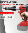 Cordless Rivet Gun Tool Compatible With 18V Max Battery Brushless Automatic Riveter held in hand, no battery included