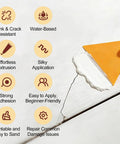 Close-up of application process using a scraper on white wood with features of the White Wood Putty Kit visible.