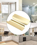 Five-Piece No-Fuss Invisible Edge Finger Tab Pulls Set With Brushed Gold Edge For Hidden Cabinets And Kitchen Drawers display