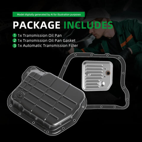 Easy Install Transmission Pan Kit with gasket and filter for 46RE 47RE 48RE Dodge Ram 1500 2500 3500 1998 to 2006
