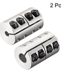 Pair Of Aluminum Shaft Couplers 6.35Mm To 10Mm, 25X40Mm Clamp Joint For 3D Printers And CNC Rigs, Encoder Compatible, Lightweight DIY Motor