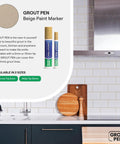 Beige Grout Pen Tile Paint Marker Waterproof Grout Colorant and Sealer Pen Narrow 5mm Tip DIY Friendly Two Pack kitchen tiles