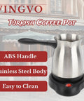 Electric Turkish Coffee Maker Stainless Steel 600ml Pot Warmer Kettle For Home And Travel 5 To 6 Cups Capacity Turkish Cezve Style Brew