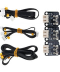 3D Printer Stepper Motor X Y Z Axis Cable Kit With 3 XYZ End Stop Switches for Ender 3 Series Upgrade shown with cables and switches