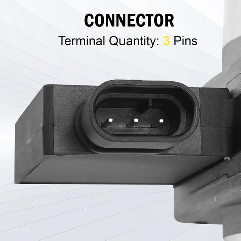 Plug And Play Mass Air Flow MAF Sensor For Chevy GMC Buick Cars And Vans Direct Fit Replacement For 2002 2005 Astro Van 1996 2001 Blazer S10 2000 2005 Century OEM Quality Performance Upgrade 3-pin connector close-up