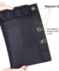Magnetic Silicone Soldering Mat 932F Heat Resistant Pro Grade Electronics Repair Surface held showing magnetic zones