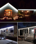 Lit 40Ft LED Rope Lights Dimmable Indoor Outdoor Waterproof 6000K Daylight White on houses and RV at night