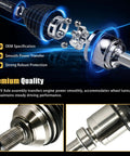 Front CV Axle Shaft Pair For Nissan Altima 2013 2014 2015 2016 2017 2018 2.5L L4 Only Fits Driver And Passenger Side OE Replacement NCV53018 NCV53023 Kit, close-up metal joint