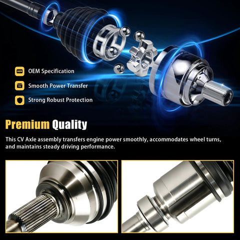 Front CV Axle Shaft Pair For Nissan Altima 2013 2014 2015 2016 2017 2018 2.5L L4 Only Fits Driver And Passenger Side OE Replacement NCV53018 NCV53023 Kit, close-up metal joint