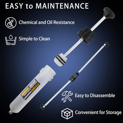 Heavy Duty 200 Cc Automotive Fluid Extractor Pump With Hose Lightweight oil suction tool with simple clean design.