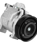 Top Shelf Ac Air Conditioner Compressor With Clutch Kit For Honda Accord Plus Crosstour Two Point Four Liter L4 Engine close-up view of silver compressor with black pulley.