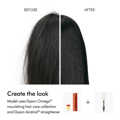 Before and after hair using Omega Hydrating Hair Oil Lightweight Nourishing Serum For Frizz Control And Ultra Shine Heat Protection Up To 450F