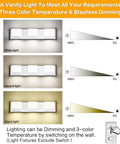 Slick Five Light Dimmable Modern Bathroom Vanity Light Fixture With Color Temperature 3000K 4500K 6000K, 33 Inch Length display