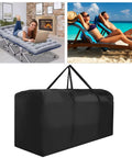 Patio Waterproof Extra Large Cushion Storage Bag With Handles, Zippered Outdoor Furniture Cover For Cushions Measuring 68In L x 30In W x 20In H