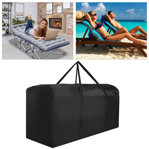 Patio Waterproof Extra Large Cushion Storage Bag With Handles, Zippered Outdoor Furniture Cover For Cushions Measuring 68In L x 30In W x 20In H