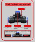 Quick tee joint of All In One Drip Irrigation Kit With 50 Ft Hose, 16 360 Degree Adjustable Mist Sprayers