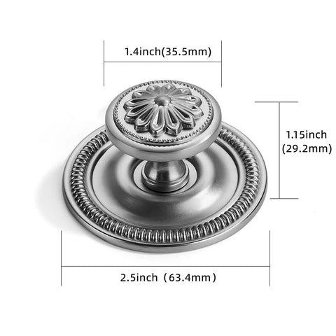 10 Pack 2.5 Inch Brushed Satin Nickel Cabinet Knobs With Backplates For Cabinets And Drawers Vintage Backplates Bi Fold Door Knobs