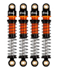 Set of 45mm aluminum threaded oil shock absorbers for one twenty fourth FCX24 and FMS RC cars, gold and black design