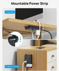Power Strip Surge Protector With USB Ports, Wall Mountable, 5ft Cord, 9-Device Charging, 5 Grounded Outlets Plus 2 USB-A and 2 USB-C Ports, ETL Listed for Safe, High-Value Home Office, Entertainment, and Studio Setup mounted under desk and cabinet