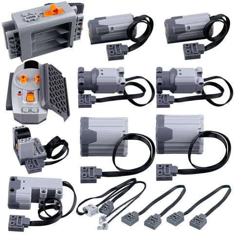 13 In 1 Power Functions Motors Set For Tech Bricks With M L XL Servo Motors AA Battery Box And 2 4G Remote Receiver displayed