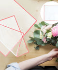 Red Flower Wrapping Paper For Bouquets 20 Sheets BOPP Flower Bouquet Packaging with pink floral arrangement