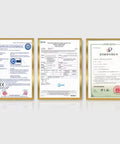 Certificates of compliance for Go-To Commercial Upright Freezer Fridge, Slick Stainless Steel Four Door Cold Storage Cabinet.