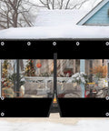 Slick Heavy Duty Clear Pvc Tarp Curtains With Zipper Side, Waterproof Panels For Gazebo Pergola, 11 X 8 Ft Rig protecting a cozy outdoor space.