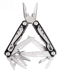 Do It All Folding Multitool Pliers With Safety Lock Stainless Steel EDC Tool open showing pliers and tools
