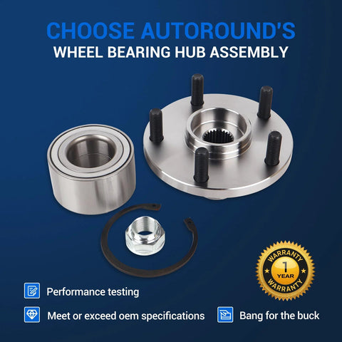 Front Wheel Hub Assembly 5 Lug Set For Toyota Camry Solara And Lexus RX300 AWD Non ABS Pair Drop In Ready Fits Camry 2.2L 2.4L Solara 2.2L 2.4L RX300 AWD 1999 To 2003