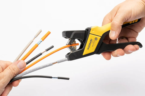 Sensor Wire Stripper For Sensor Cables And Secure Cabling No Diameter Adjustments Needed Pro Grade Tool From German Engineering in use