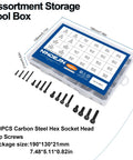 580 Piece Metric Screw Kit Pro Grade with M2 M3 M4 M5 button head screws bolts nuts and washers in 12.9 carbon steel, labeled case