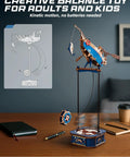 3D Wooden Puzzle Kit For Adults featuring Gravity Swing Ship Model on desk, kinetic activity display piece
