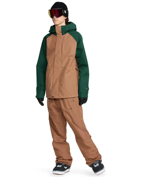 Person wearing GORE-TEX 2 Layer Ski And Snowboard Jacket With 20K Waterproof Fully Taped Seams Terra Brown XXL, front view.