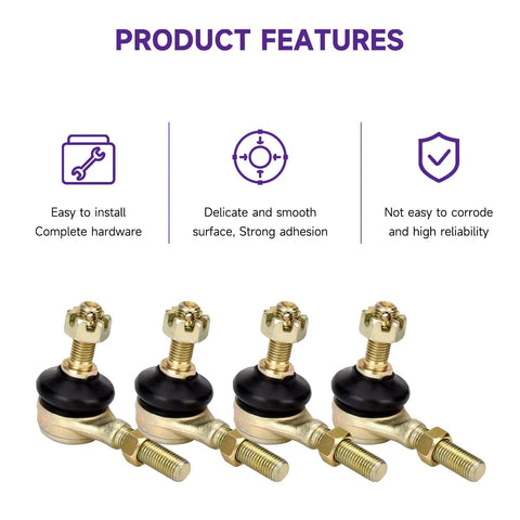 Left Right Hand 10Mm Heavy Duty Tie Rod Ball Joint Kit for Chinese Kids ATVs Quad Go Karts 50Cc-125Cc, set of ball joints