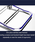 Heavy Duty Folding Platform Cart Featuring Smooth Five Inch Swivel Casters And Smart Weight Distribution For No Sweat Moves and stress free hauls around the house or shop, showing one-piece stainless steel handrail.
