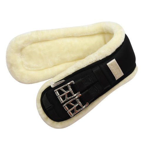 Closeup of Memory Foam Dressage Girth With Sherpa Fleece Clik Buckle Black 26 Inch Ride Ready Ergonomic Comfort For Your Horse