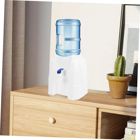 Cold Water Dispenser For Desk Portable Water Bottle Dispenser With Faucet For Home Office Camping And Outdoor Use Space Saving Tabletop Design Easy To Use Clean Durable BPA Free Materials on wooden desk with cactus