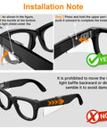 Installation guide for Side Shield Safety Glasses Guards For Ray Ban Meta Wayfarer Skyler Headliner And Oakley Meta HSTN Smart Glasses.