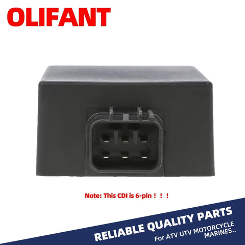 Front view of Ignition CDI Box compatible with Sportsman 400 2005 2009 2014 HO 4x4, featuring 6-pin connection