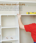 Installing shelves with Silver Finish Cabinet Shelf Support Pegs 20 Pack For Cabinets, Bookcases, Closets, And Cupboards