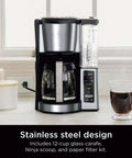 12-Cup Programmable Coffee Maker With Glass Carafe, Classic And Rich Brew Styles, Adjustable Warming Plate, Removable 60 Oz Reservoir