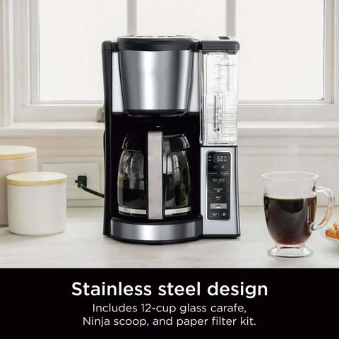 12-Cup Programmable Coffee Maker With Glass Carafe, Classic And Rich Brew Styles, Adjustable Warming Plate, Removable 60 Oz Reservoir