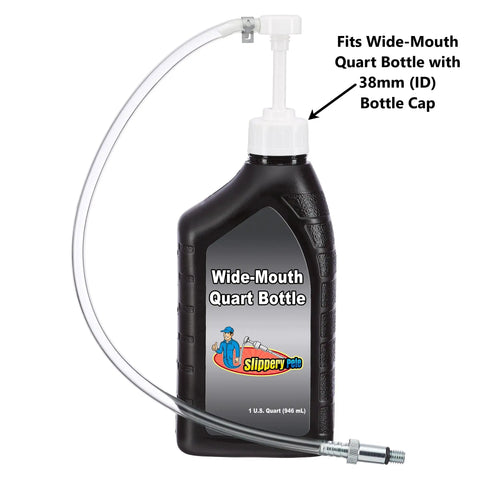 Gear Oil Pump For Lower Unit On Marine Outboards, Handles Wide Mouth Quart Bottles, 38mm ID Cap, hose attached, not for Volvo Penta