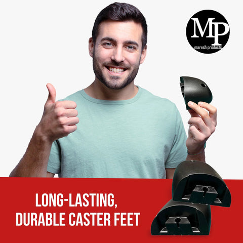 Man holding Shop Vac Caster Foot Set Replacement For A And B Models Compatible With Part Numbers 8568000 8568010 8568011 8568009