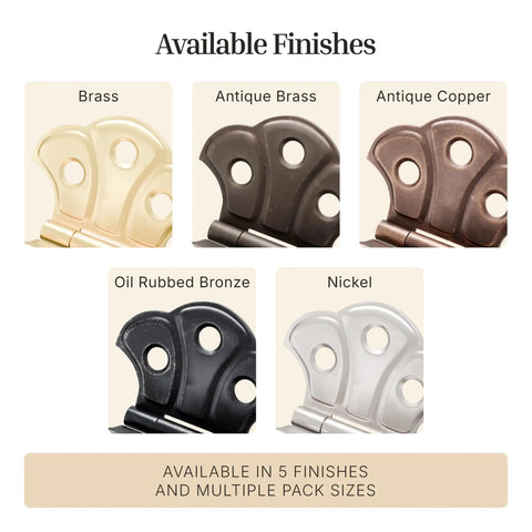 Oil Rubbed Bronze Butterfly Cabinet Hinges 2 In By 1-7/16 In Surface Mount Pack Of 4 for Doors in various finishes