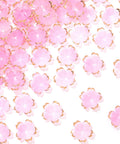Pink Gradient Cherry Blossom Bead Set, 100 Pcs 5-Petal Acrylic Flower Beads, Mini Spacers for jewelry crafts display.
