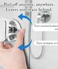 Two Piece Suction Cup Handle Set being turned by hand, showing tool-free lock and unlock mechanism, silver finish