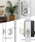 Front and side view of KS2 Fingerprint Keyless Entry Deadbolt With Keypad Smart Lock For Front Door, Satin Nickel finish.