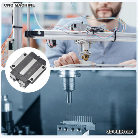 HGW20CC Linear Slider Block Pair With Grease Fittings for CNC Machines and 3D Printers providing smooth, precise motion
